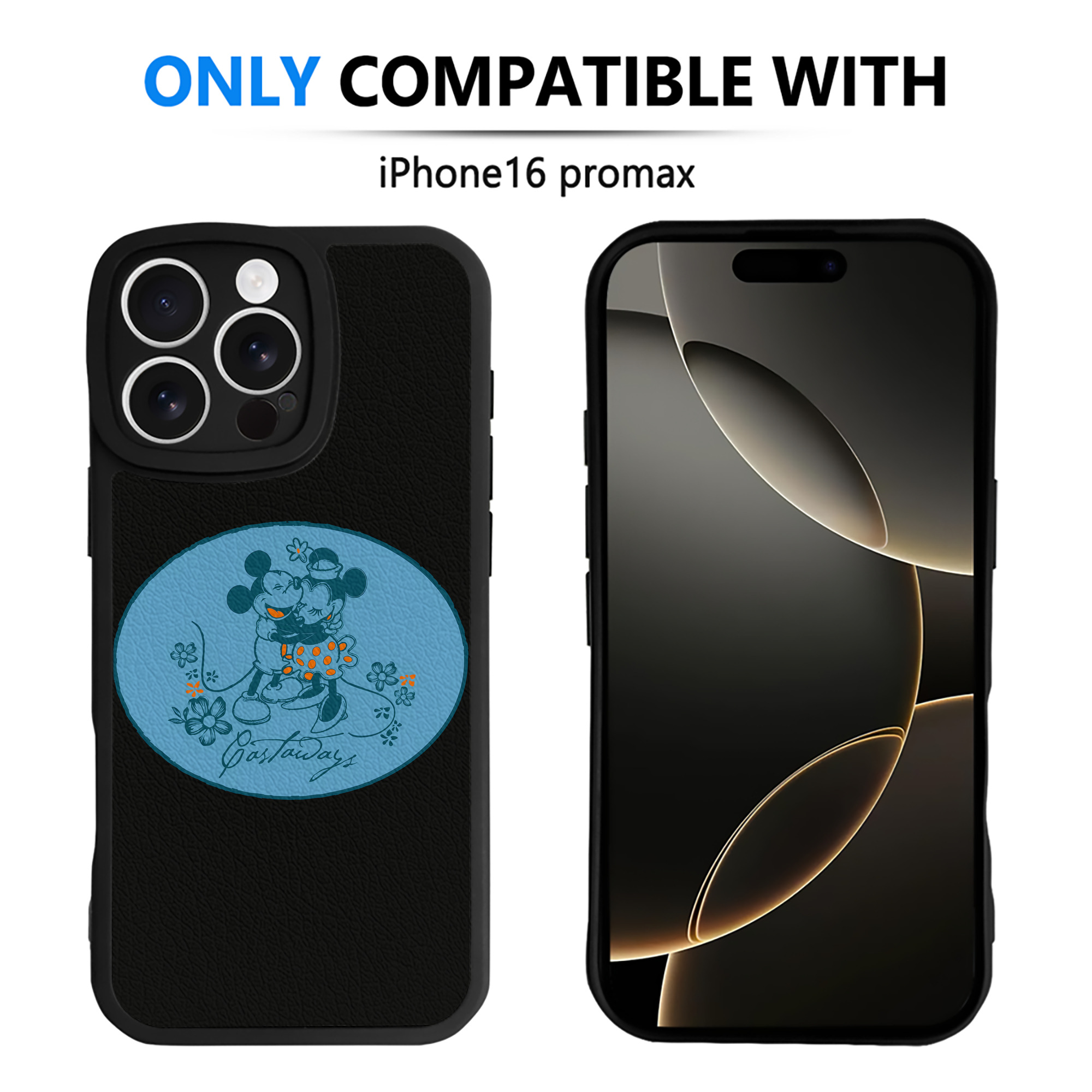 （画像用） ミッキーマウス Mickey Mouse 【iPhone 16シリーズ対応】シリコンスマホケース（レザー調） 材質：シリコン